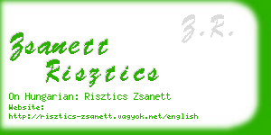 zsanett risztics business card